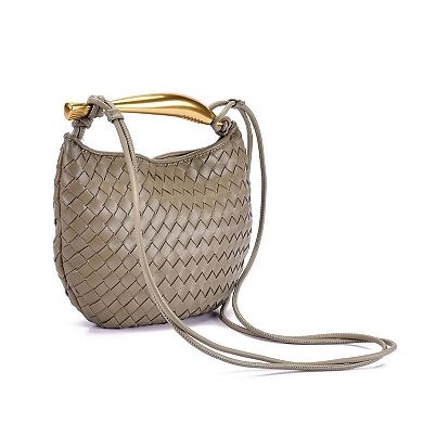 Adornia Woven Gold Handle Shoulder Bag
