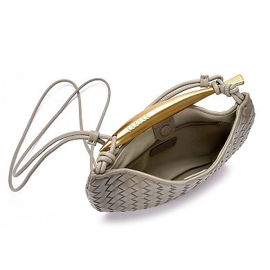 Adornia Woven Gold Handle Shoulder Bag