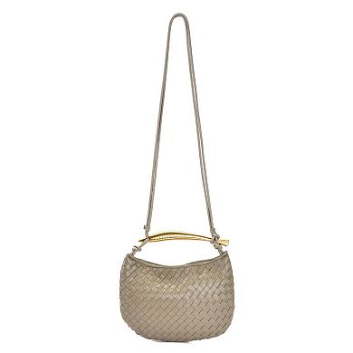 Adornia Woven Gold Handle Shoulder Bag