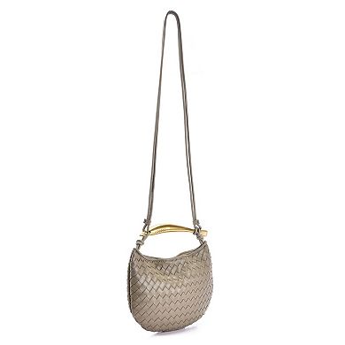Adornia Woven Gold Handle Shoulder Bag