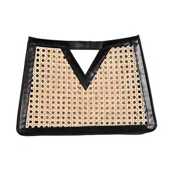 Adornia Rattan Kane Clutch Bag