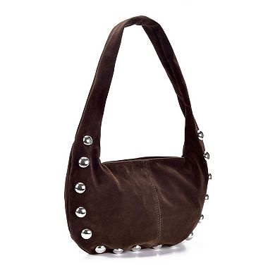 Adornia Studded Crescent Shoulder Bag