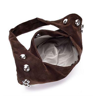 Adornia Studded Crescent Shoulder Bag