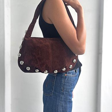 Adornia Studded Crescent Shoulder Bag
