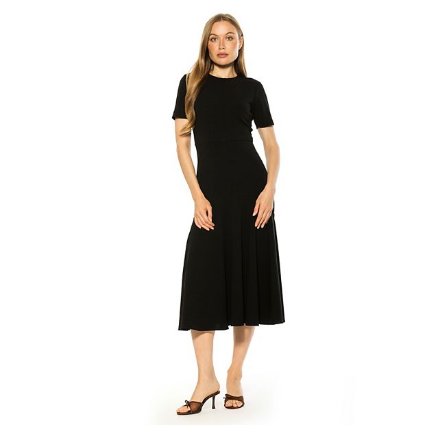 short dress with flared skirt BLACK QUEEN ANNE NECKLINE AND DRAPED WAIST VELVET GOWN | CULT MIA
