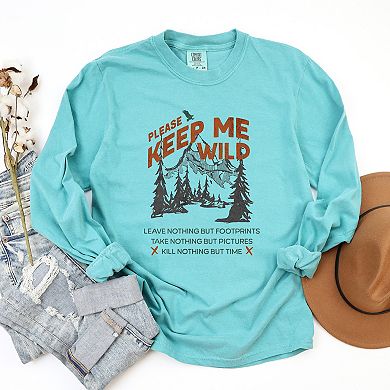 Simply Sage Market Please Keep Me Wild Garment Dyed Long Sleeve