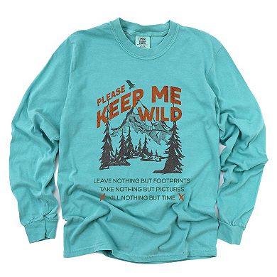 Simply Sage Market Please Keep Me Wild Garment Dyed Long Sleeve