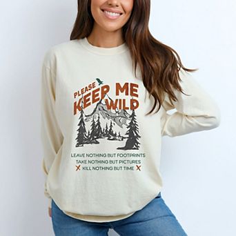 Simply Sage Market Please Keep Me Wild Garment Dyed Long Sleeve