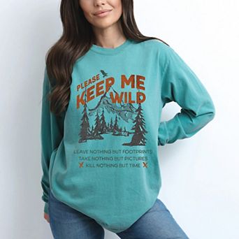 Simply Sage Market Please Keep Me Wild Garment Dyed Long Sleeve