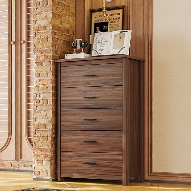 Merax 4PCS Bedroom Sets, Wooden Queen Size Bed Frame, 2 Nightstands and Dresser
