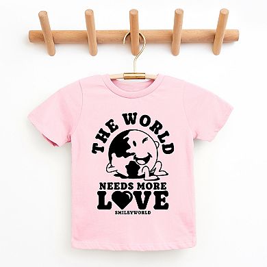 SmileyWorld The World Needs More Love - Youth Short Sleeve Graphic T-Shirt