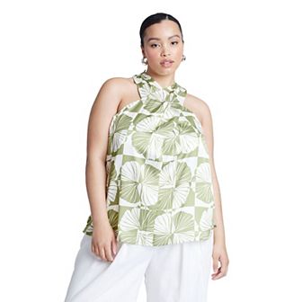 ELOQUII Women's Plus Size Halter Neck Top
