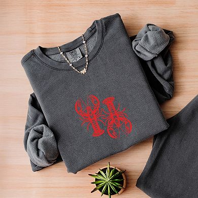 Two Lobsters - Womens Lightweight Garment Dyed Sweatshirt