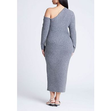 ELOQUII Women's Plus Size Off Shoulder Sweater Dress
