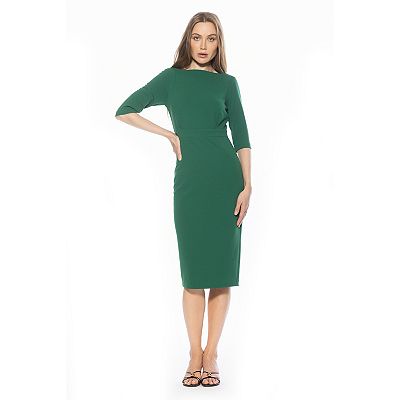 green boatneck dress Rihoas Emerald Green Holiday Party Dress