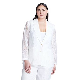 ELOQUII Women's Plus Size Burnout Blazer