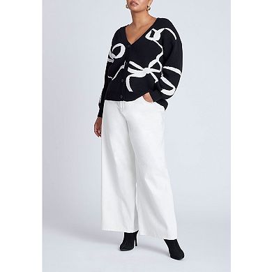 ELOQUII Women's Plus Size Intarsia Cardigan