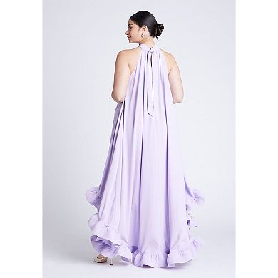 ELOQUII Women's Plus Size High Low Dramatic Ruffle Detail Dress