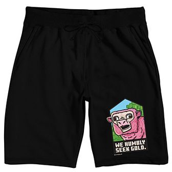 Men's Minecraft We Humbly Seek Gold Pajama Lounge Shorts