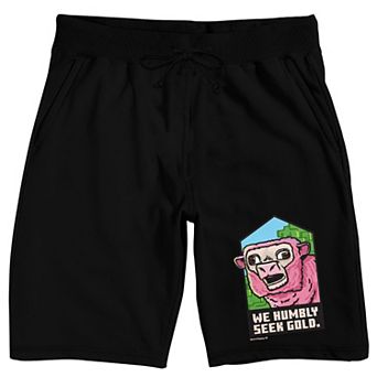 Men's Minecraft We Humbly Seek Gold Pajama Shorts