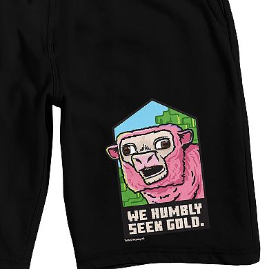 Men's Minecraft We Humbly Seek Gold Pajama Shorts