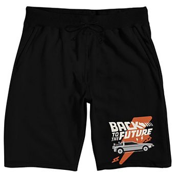 Men's Back To The Future DeLorean & Thunderbolt Logo Pajama Shorts
