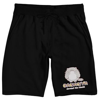 Men's Bananya Gray Cat Logo Pajama Shorts