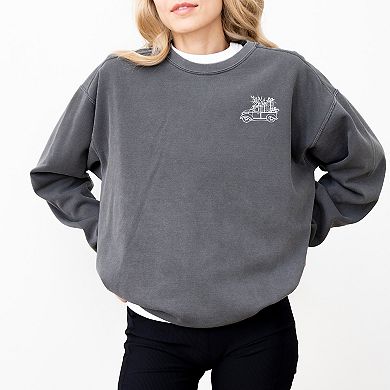 Simply Sage Market Truck With Gifts Mini Garment Dyed Sweatshirt