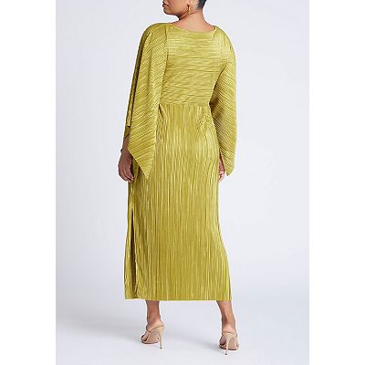 Eloquii Women's Plus Size Cape Effect Plisse Dress