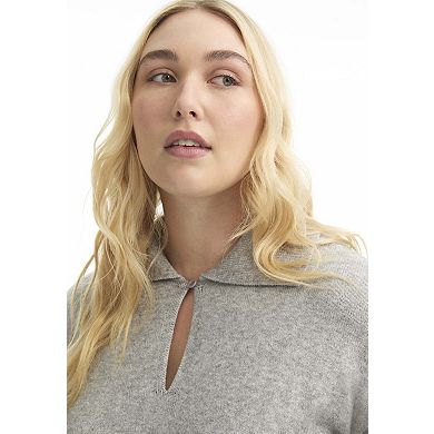 June & Vie Women's Plus Size Polo Shirt Sweater