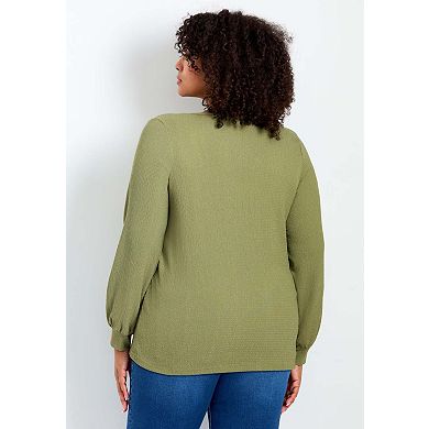 Avenue Women's Plus Size V-Neck Criss-Cross Top