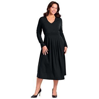 Avenue Women's Plus Size Fit And Flare Midi Dress