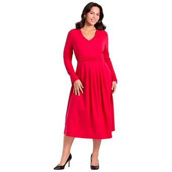 Avenue Women's Plus Size Fit And Flare Midi Dress