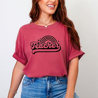 Simply Sage Market Teacher Rainbow Garment Dyed Tee