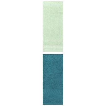 2 pc Hand Towels Cotton Absorbent Soft Decorative Hand Towel Set for Bathroom 13"x30"&14"x30"