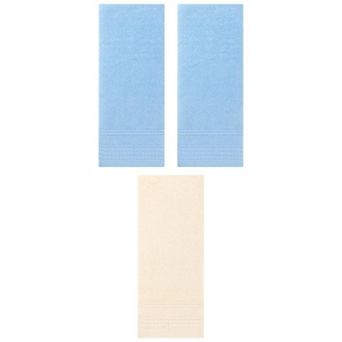 3 pc Striped Hand Towel Set, Comfort and Quick Drying Towels for Bathroom, Gym, Camp, 14"x30"