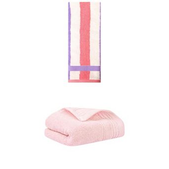 2 pc Striped Hand Towel Set, Comfort and Quick Drying Towels for Bathroom, Gym, Camp 14"x30"&13"x29"