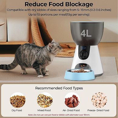 Automatic Pet Feeder with Camera 1304P HD Video with Night Vision