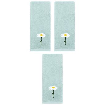 3 pc Floral Pattern Cotton Hand Towel Flower Embroidered Soft Absorbent Decorative Towel Set 13"x30"