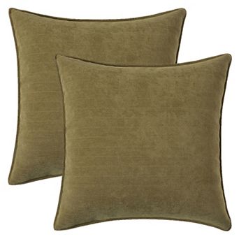 Couch Throw Pillow Covers Set of 2, Decorative Soft Chenille Covers with Elegant Design for Sofa