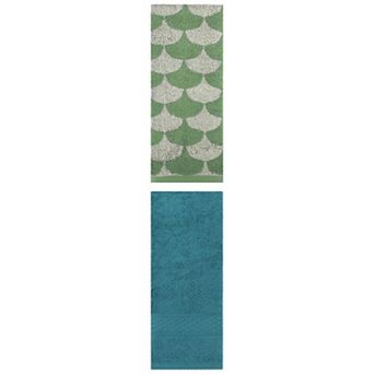 2 pc Hand Towels Cotton Absorbent Soft Decorative Hand Towel Set 13"x30"&13"x29"