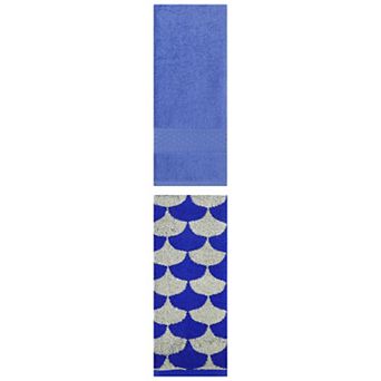 2 pc Hand Towels Cotton Absorbent Soft Decorative Hand Towel Set 13"x30"&13"x29"