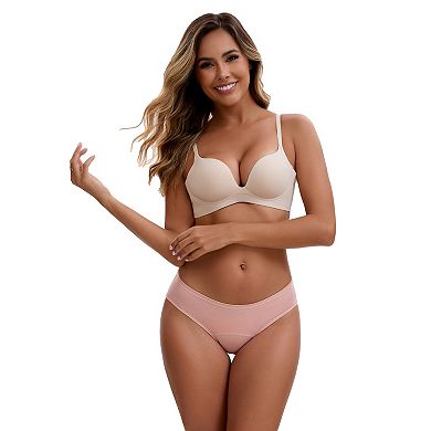 3 Layers Leak Proof Briefs for Women's Cotton Mid-Waisted Elastic Waistband Underwear