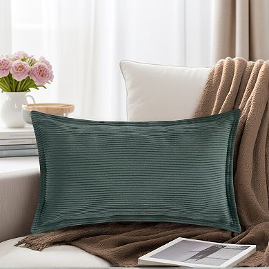 Striped Corduroy Decorative Throw Pillow Covers Pack of 2 Soft Cushion Pillow Cases for Couch Bed
