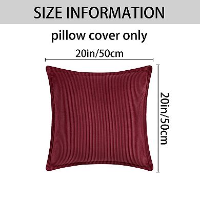 Striped Corduroy Decorative Throw Pillow Covers Pack of 2 Soft Cushion Pillow Cases for Couch Bed