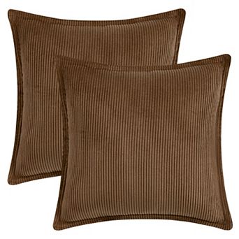 Striped Corduroy Decorative Throw Pillow Covers Pack of 2 Soft Cushion Pillow Cases for Couch Bed