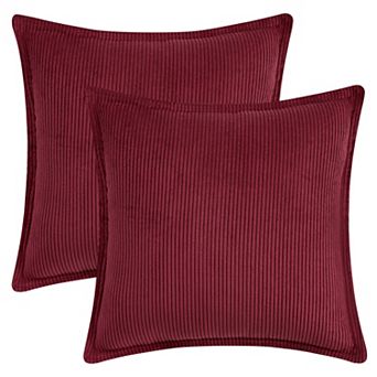 Striped Corduroy Decorative Throw Pillow Covers Pack of 2 Soft Cushion Pillow Cases for Couch Bed