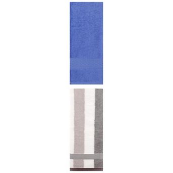 2 pc Hand Towels Cotton Absorbent Soft Decorative Hand Towel Set, 13"x30"&13"x29"