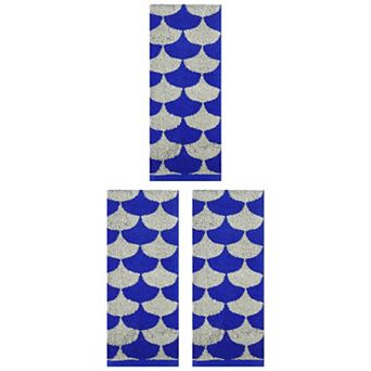 3 pc Cotton Hand Towels, Geometric Absorbent Soft Decorative Hand Towel for Bathroom, Hand 13"x29"