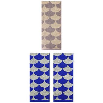 3 pc Cotton Hand Towels, Geometric Absorbent Soft Decorative Hand Towel for Bathroom, Hand 13"x29"